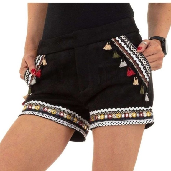 Drôle de Copine Paris Tassel Embroidered Shorts - Picture 11 of 11
